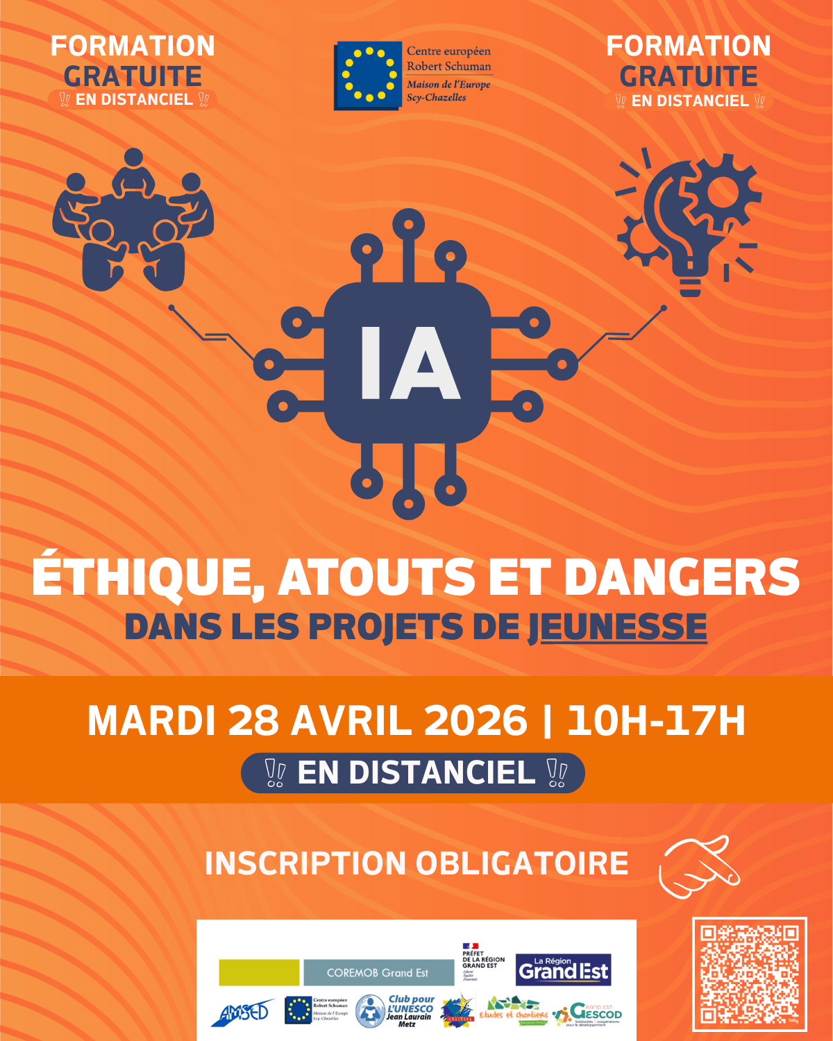 Mardi 28 avril 2026 - IA : éthique, atouts et dangers dans les projets de jeunesse (en distanciel)